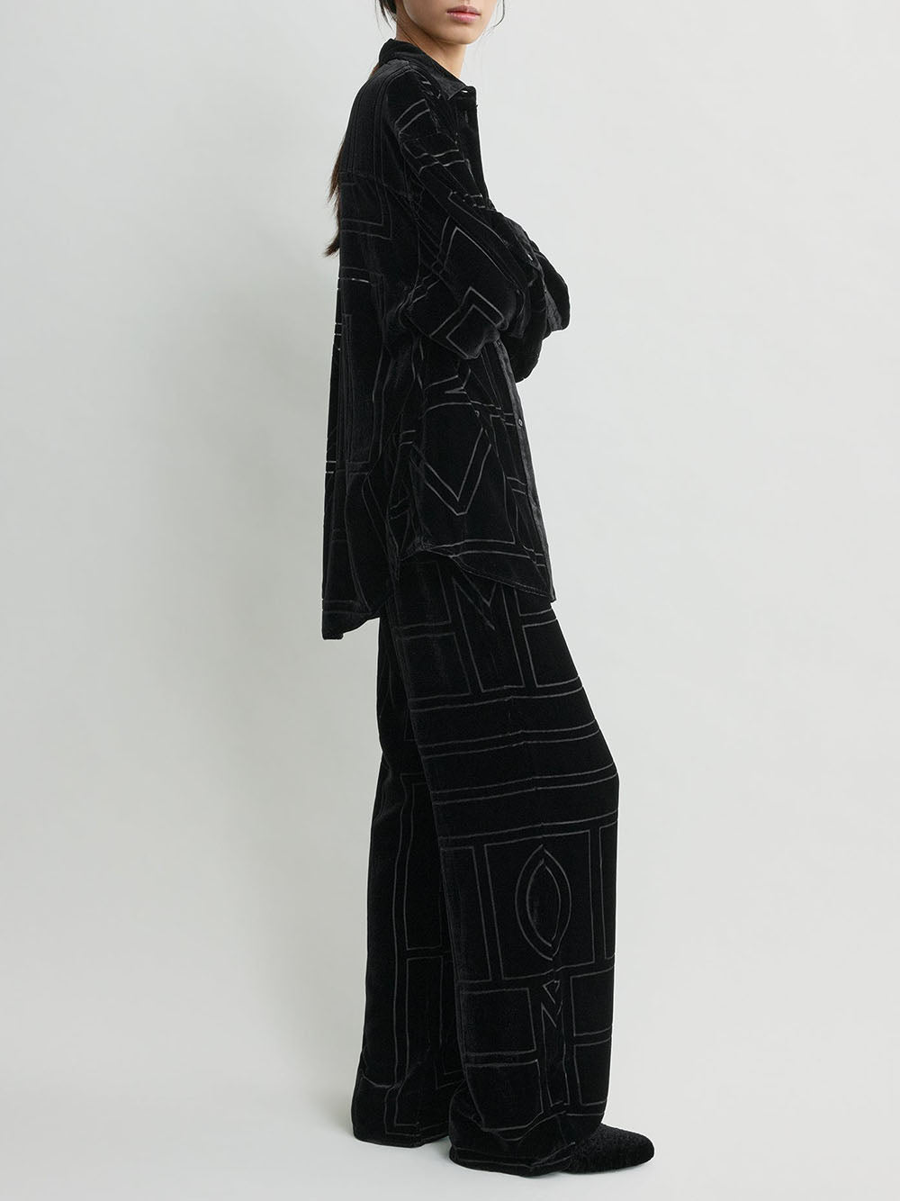 TOTEME-Oversized devoré shirt-