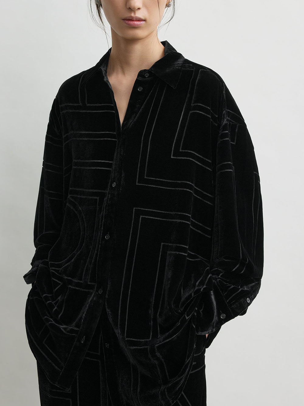 TOTEME-Oversized devoré shirt-