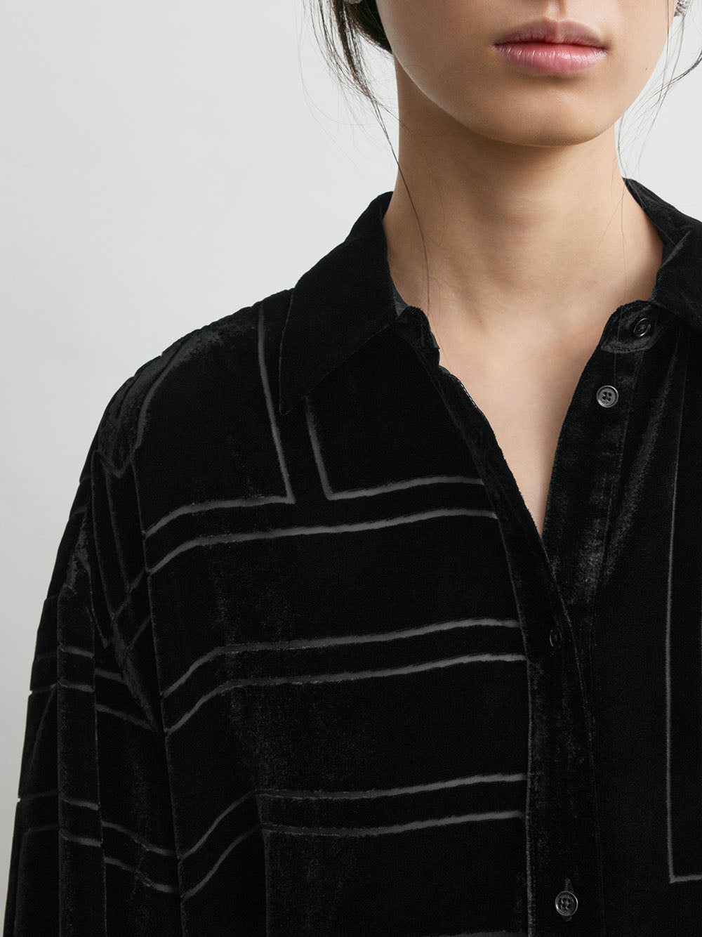 TOTEME-Oversized devoré shirt-