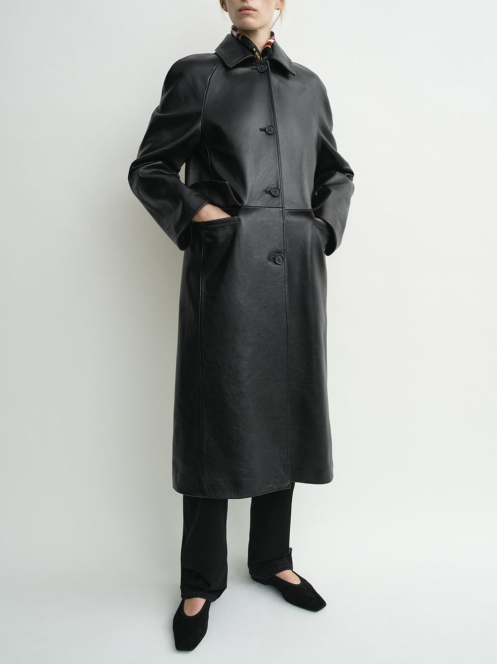 TOTEME-Raglan leather coat-