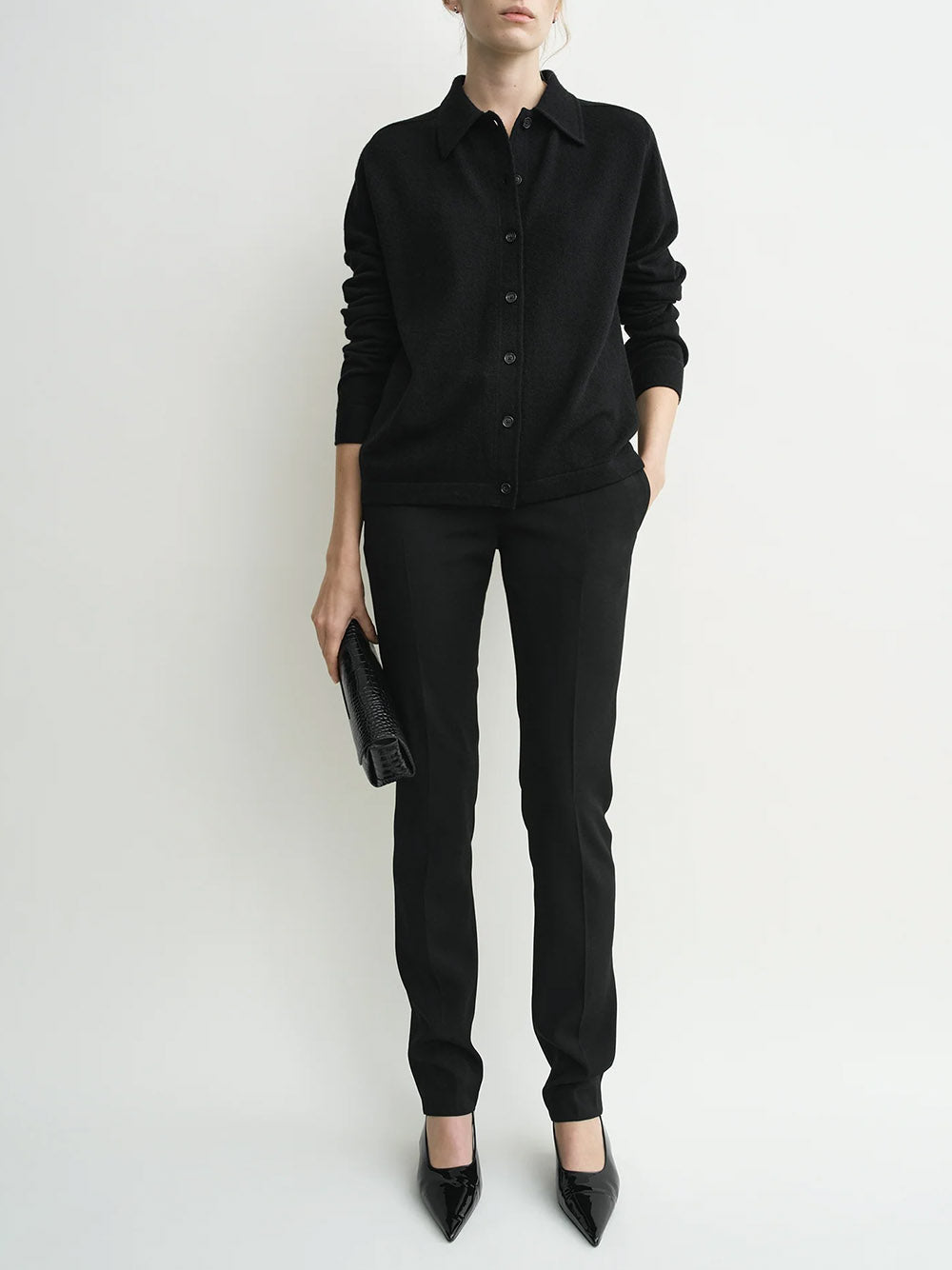 Raglan-sleeve cashmere cardigan