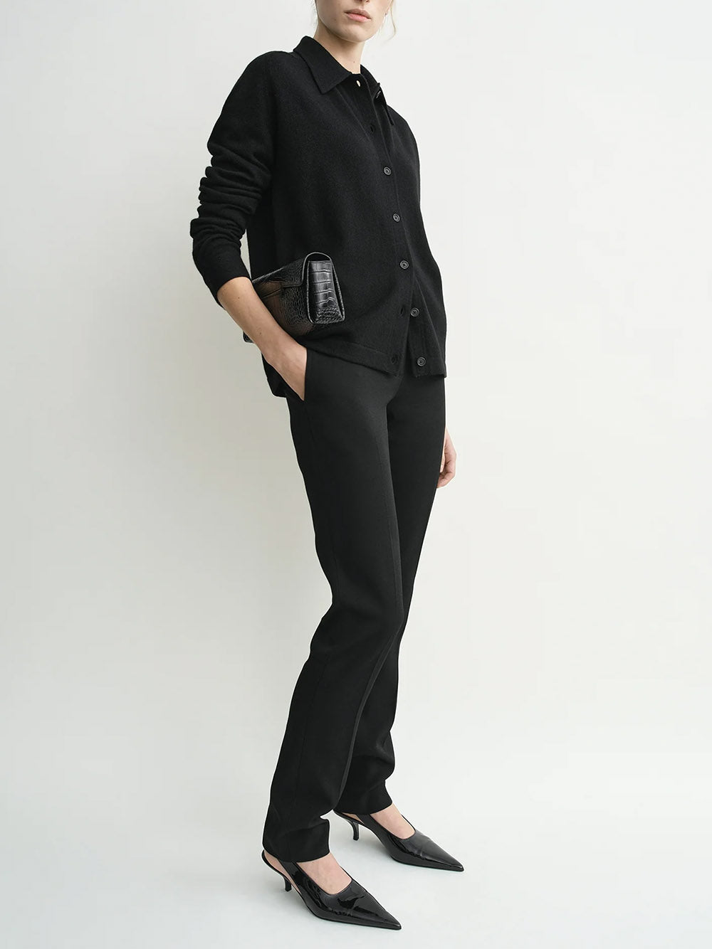 Raglan-sleeve cashmere cardigan