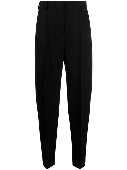 TOTEME-Sewn Pleat Wool-Blend Trousers-2332007246 BLACK 200