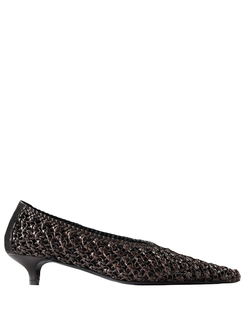TOTEME-Sharp woven-leather kitten pumps-
