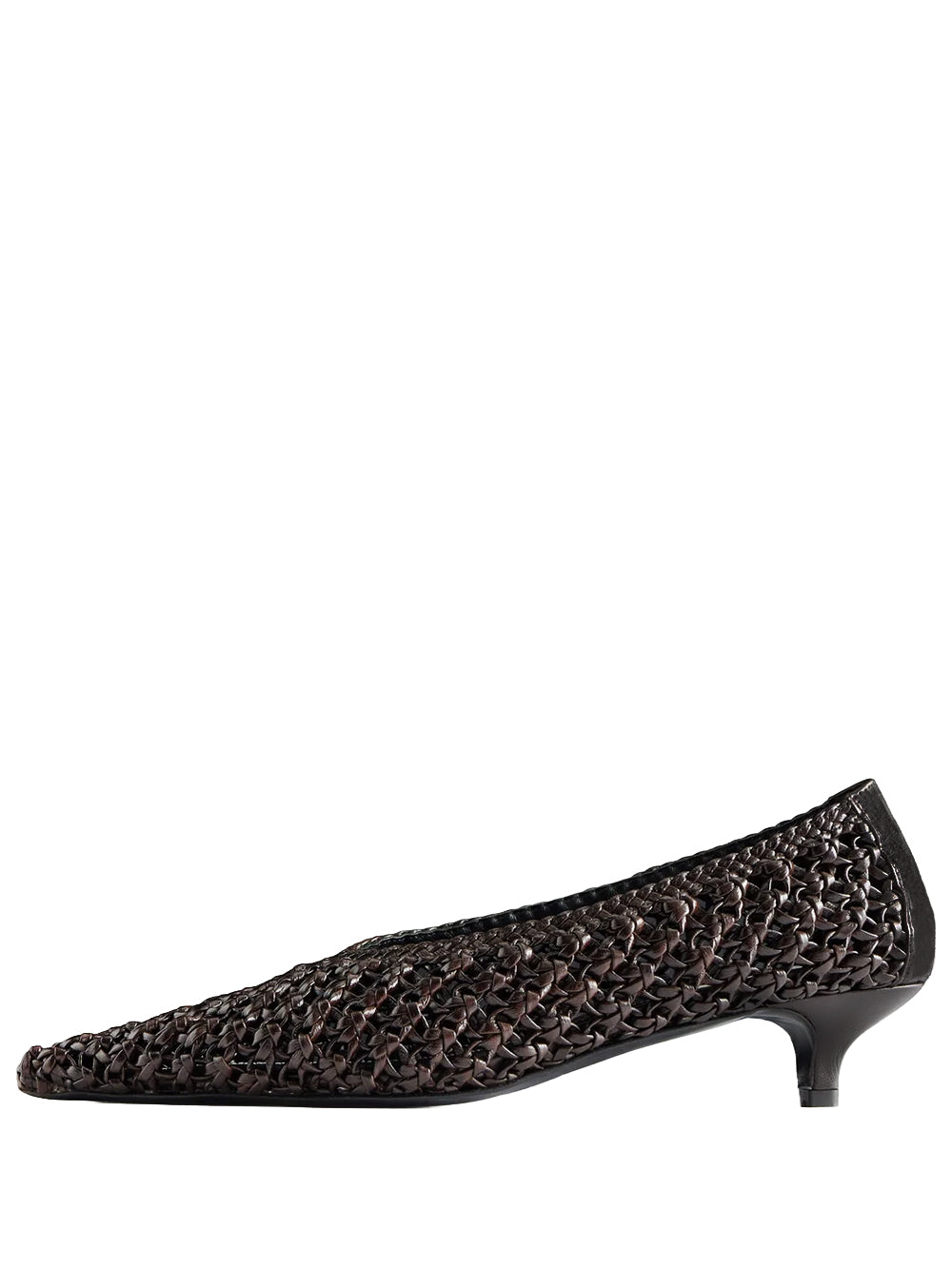 TOTEME-Sharp woven-leather kitten pumps-