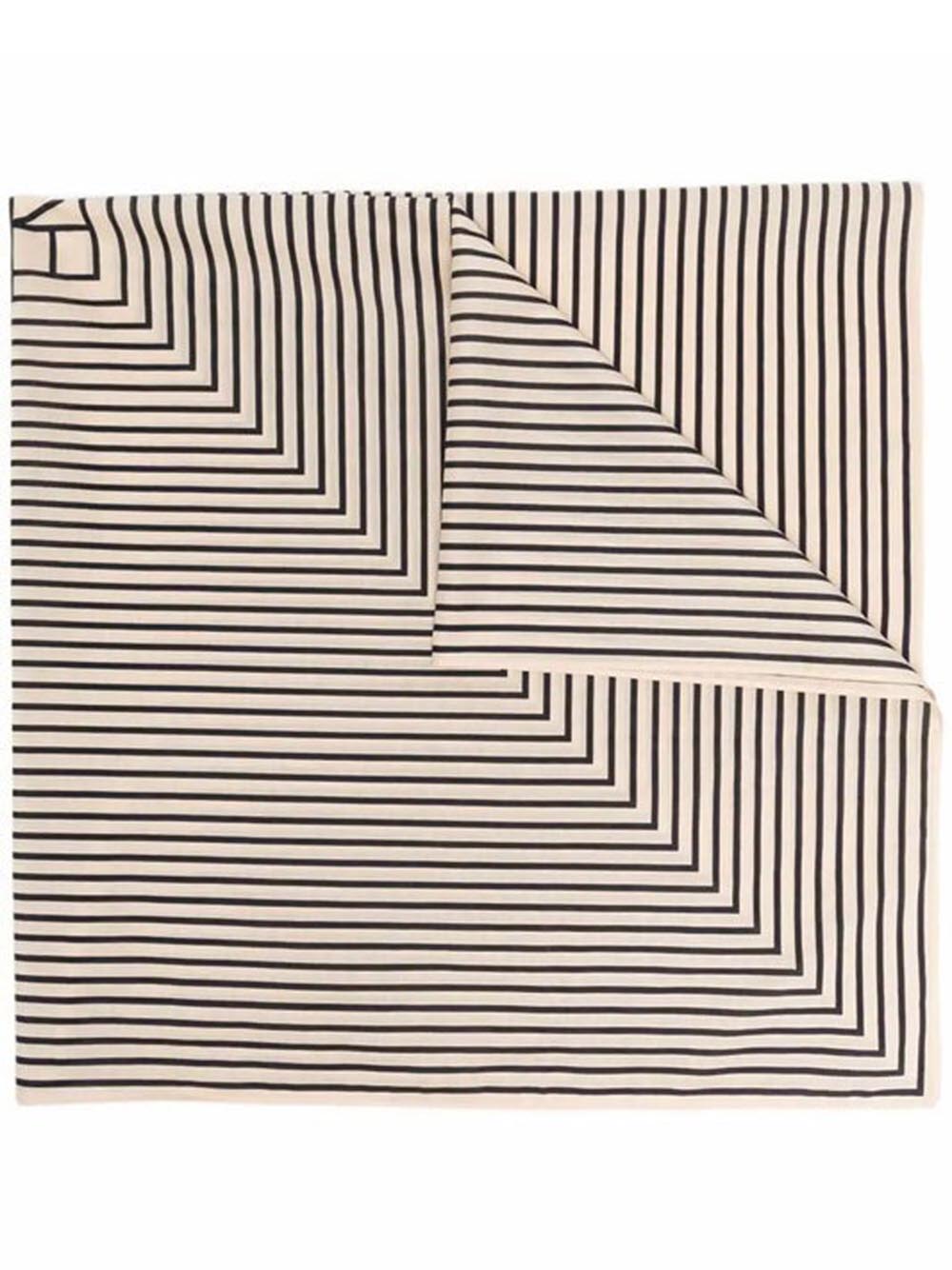 TOTEME-SIGNATURE MONOGRAM COTTON BLANKET SCARF-