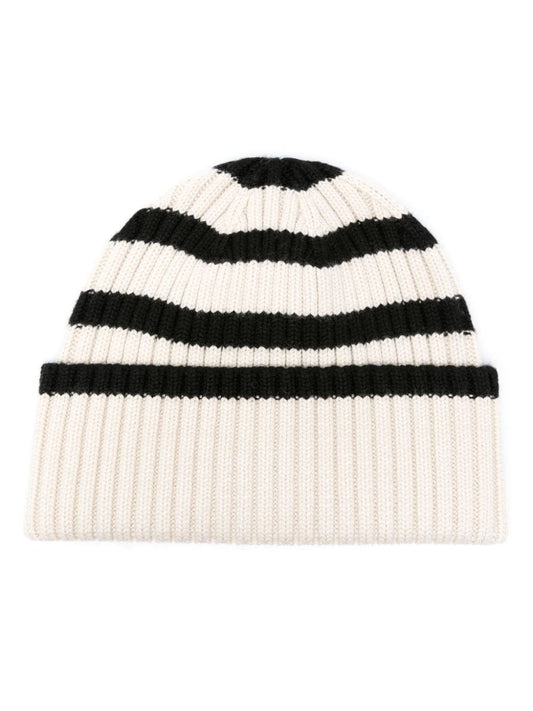 TOTEME-Signature Stripe Beanie-234WSAHT186YA0008 LIGHT SAND 057