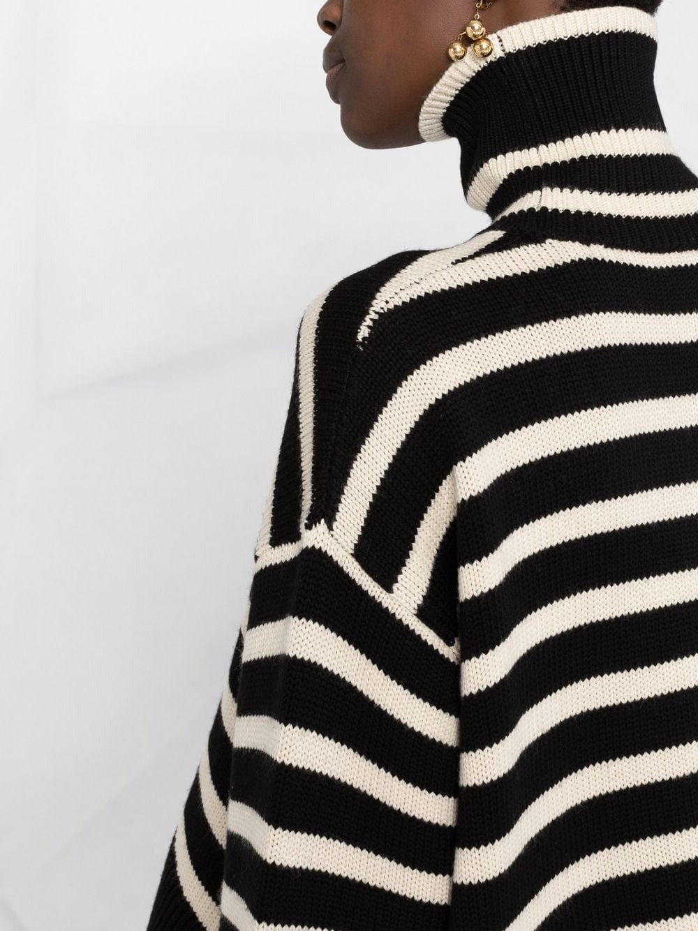 TOTEME-Signature Stripe Turtleneck-212562758 BLACK STRIPE 210