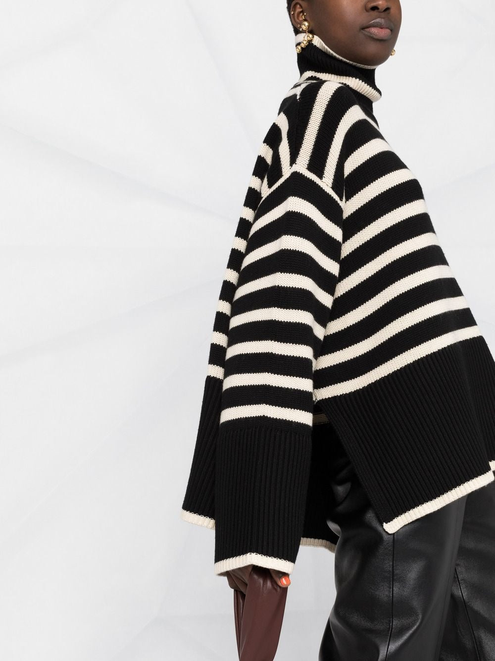 TOTEME-Signature Stripe Turtleneck-212562758 BLACK STRIPE 210