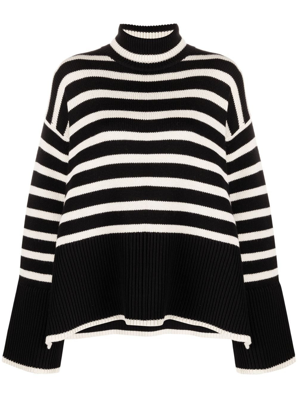 TOTEME-Signature Stripe Turtleneck-212562758 BLACK STRIPE 210