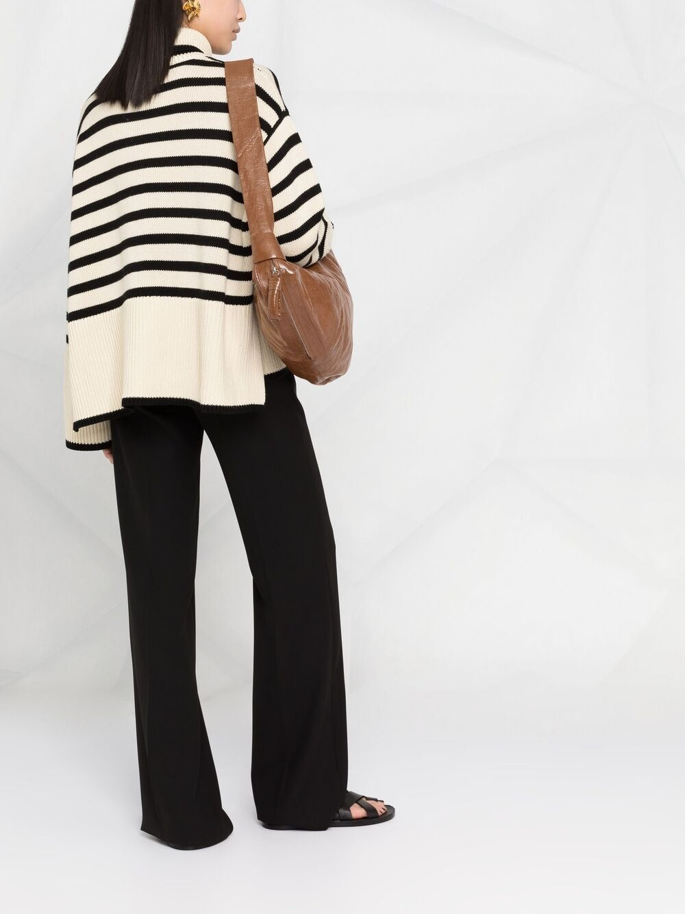 TOTEME-Signature Stripe Turtleneck-212562758 LIGHT SAND STRIPE 876