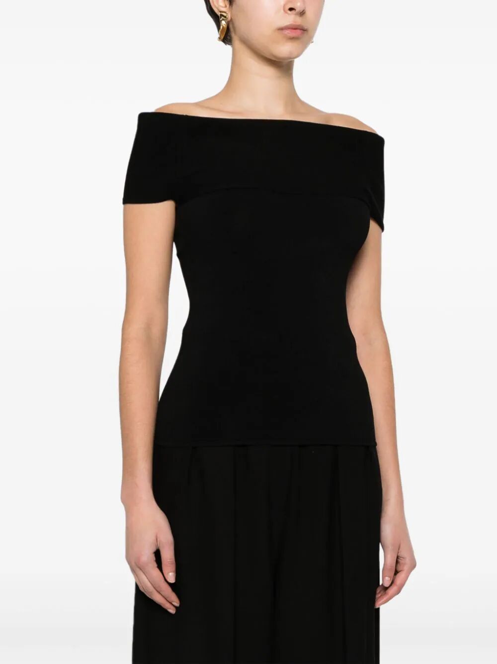 TOTEME-Slip-through knit top-241WRT1054YA0028 BLACK 001 Dope TOTEME-Slip-through knit top-241WRT1054YA0028 BLACK 001 Dope