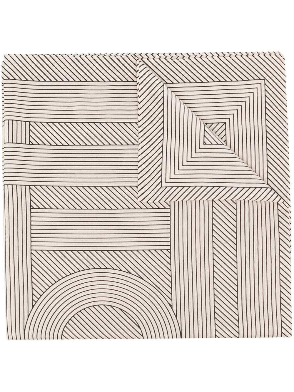 TOTEME-Striped monogram cotton silk sarong-223876217 CREME 105