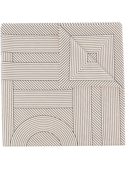 TOTEME-Striped monogram cotton silk sarong-223876217 CREME 105