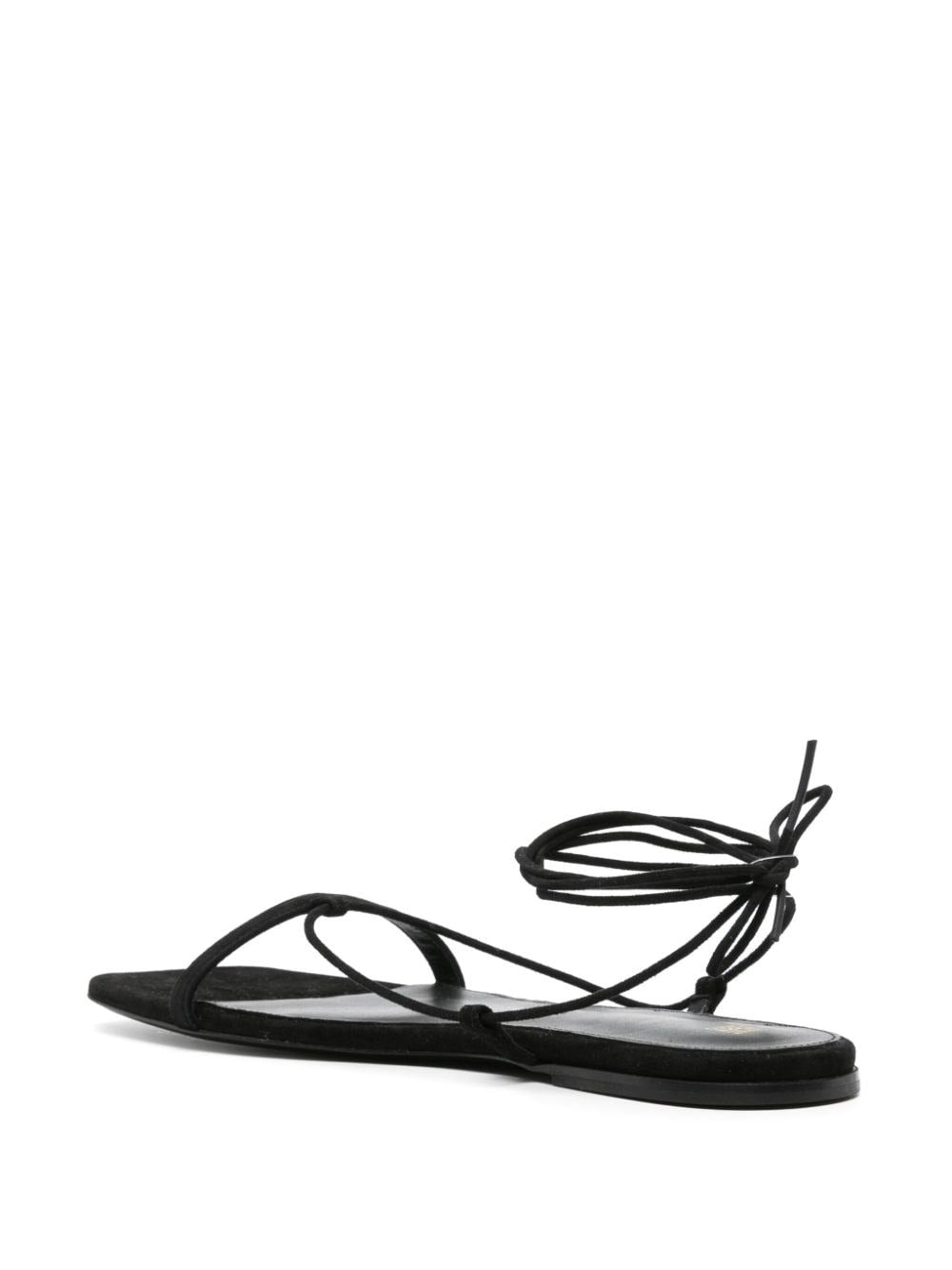 TOTEME-SUEDE TIE SANDAL-