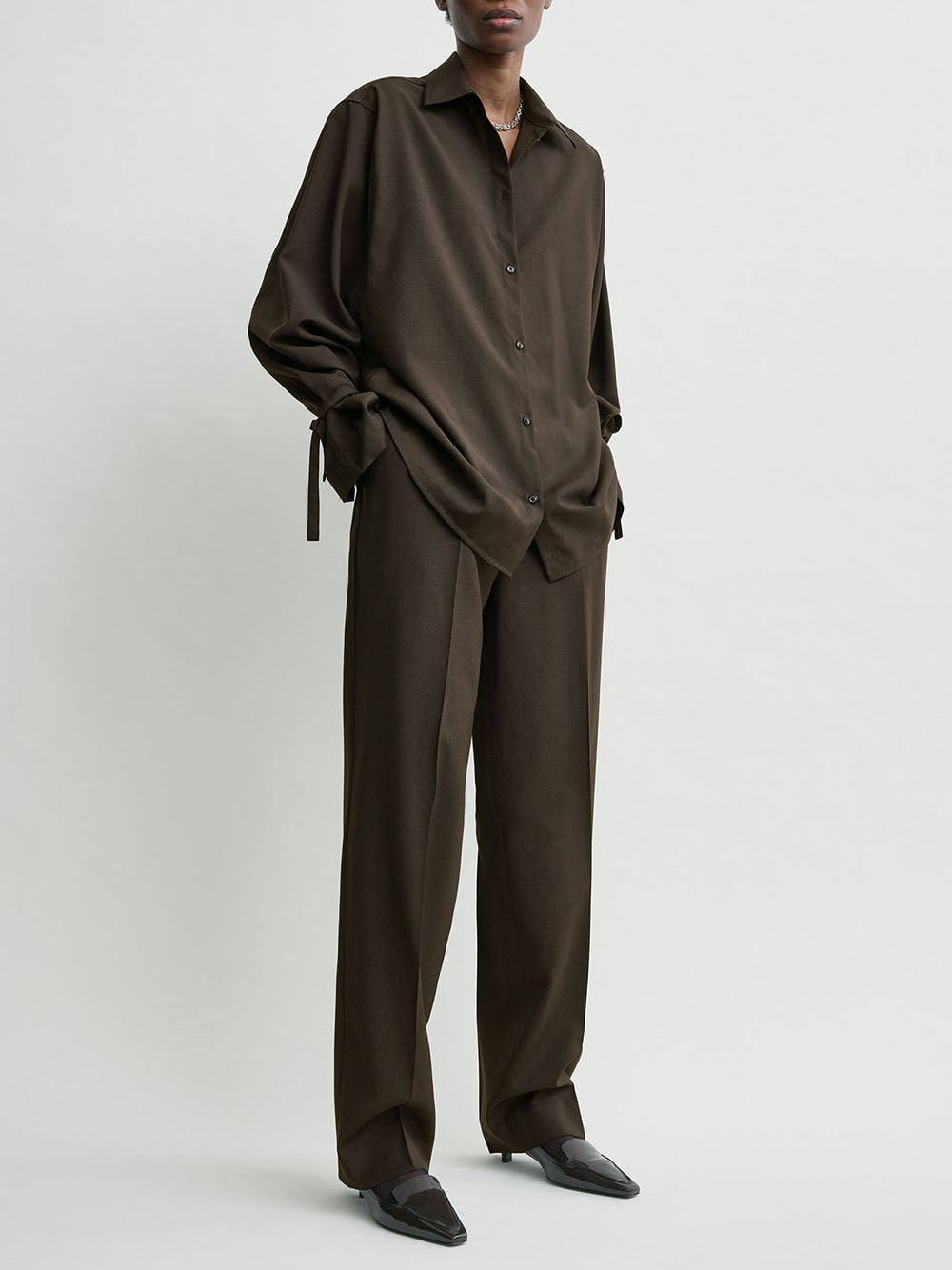 TOTEME-Tie-cuff shirt-