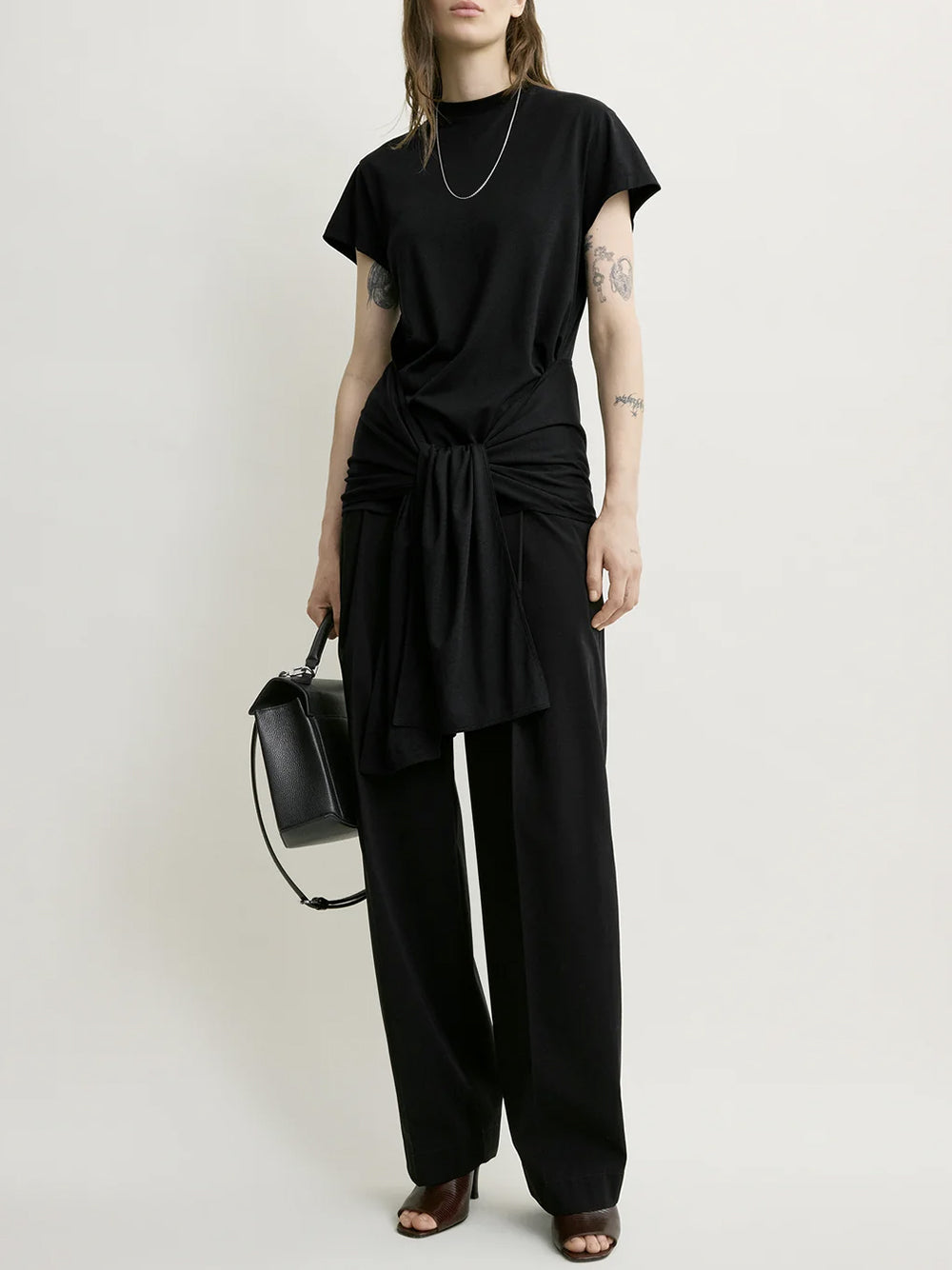 TOTEME-Tie-waist jersey top-