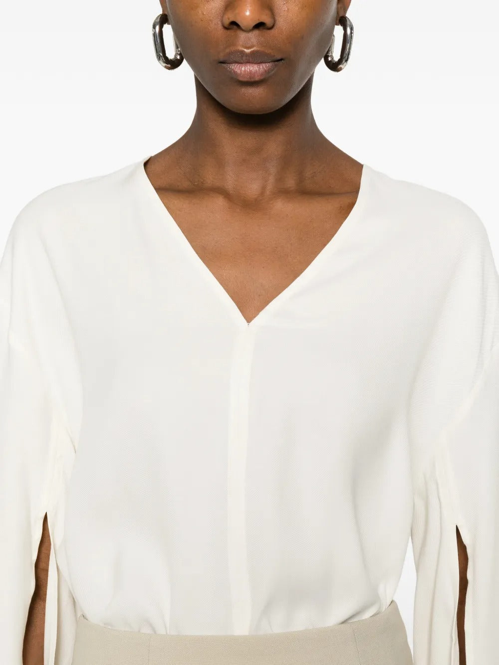 TOTEME-V-neck twill blouse-