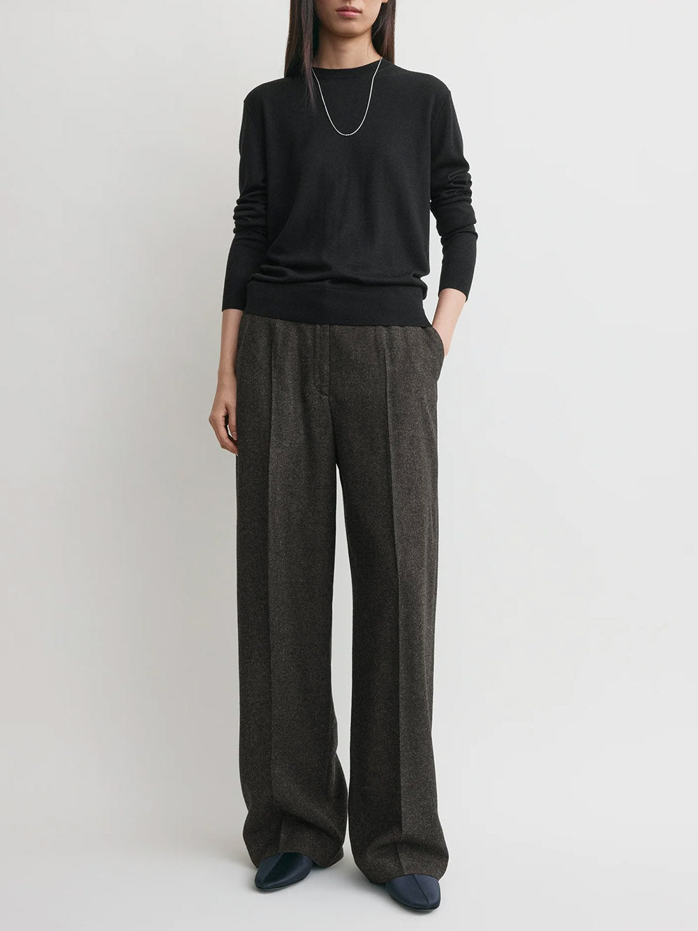 TOTEME-Wide flannel trousers-