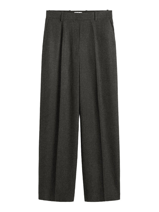 Wide flannel trousers