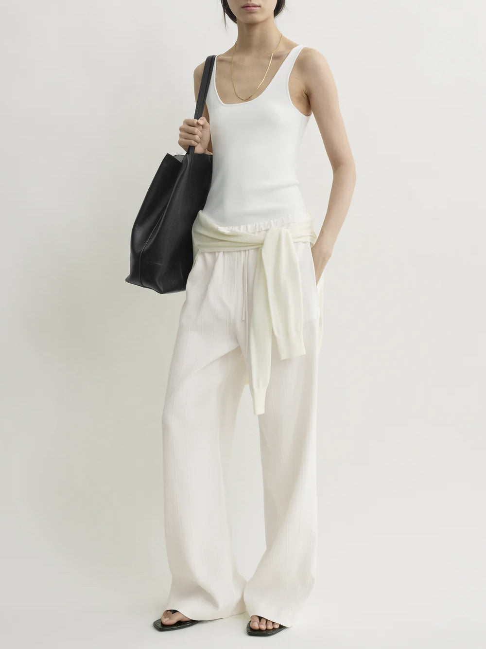 TOTEME-Woven stripe drawstring trousers-