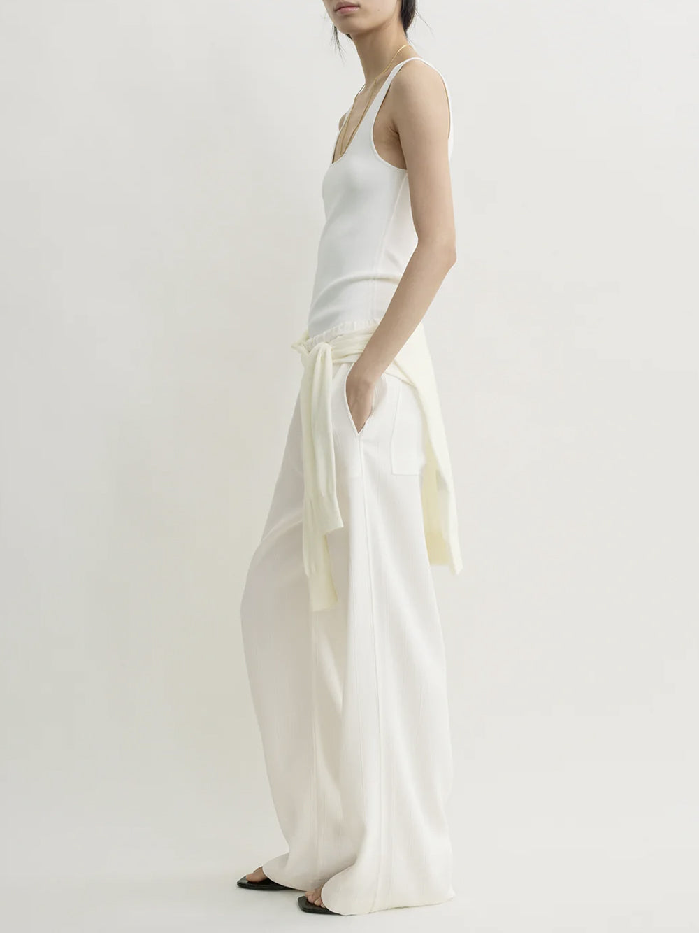 TOTEME-Woven stripe drawstring trousers-