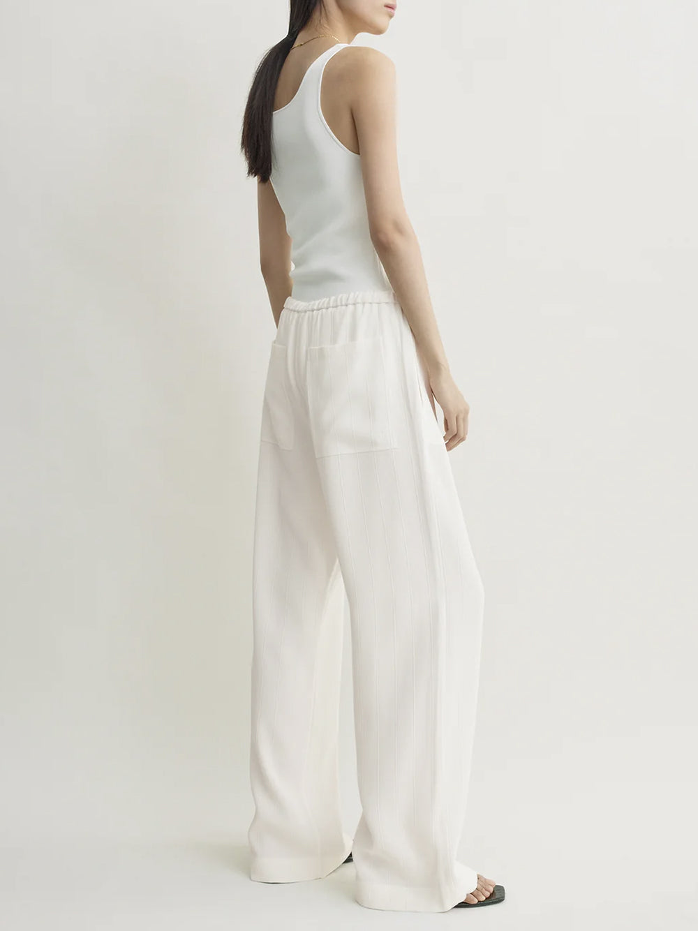TOTEME-Woven stripe drawstring trousers-