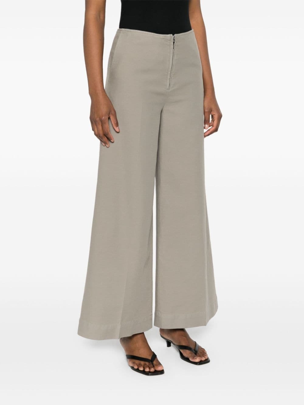 TOTEME-Zip-Front Wide Trousers-