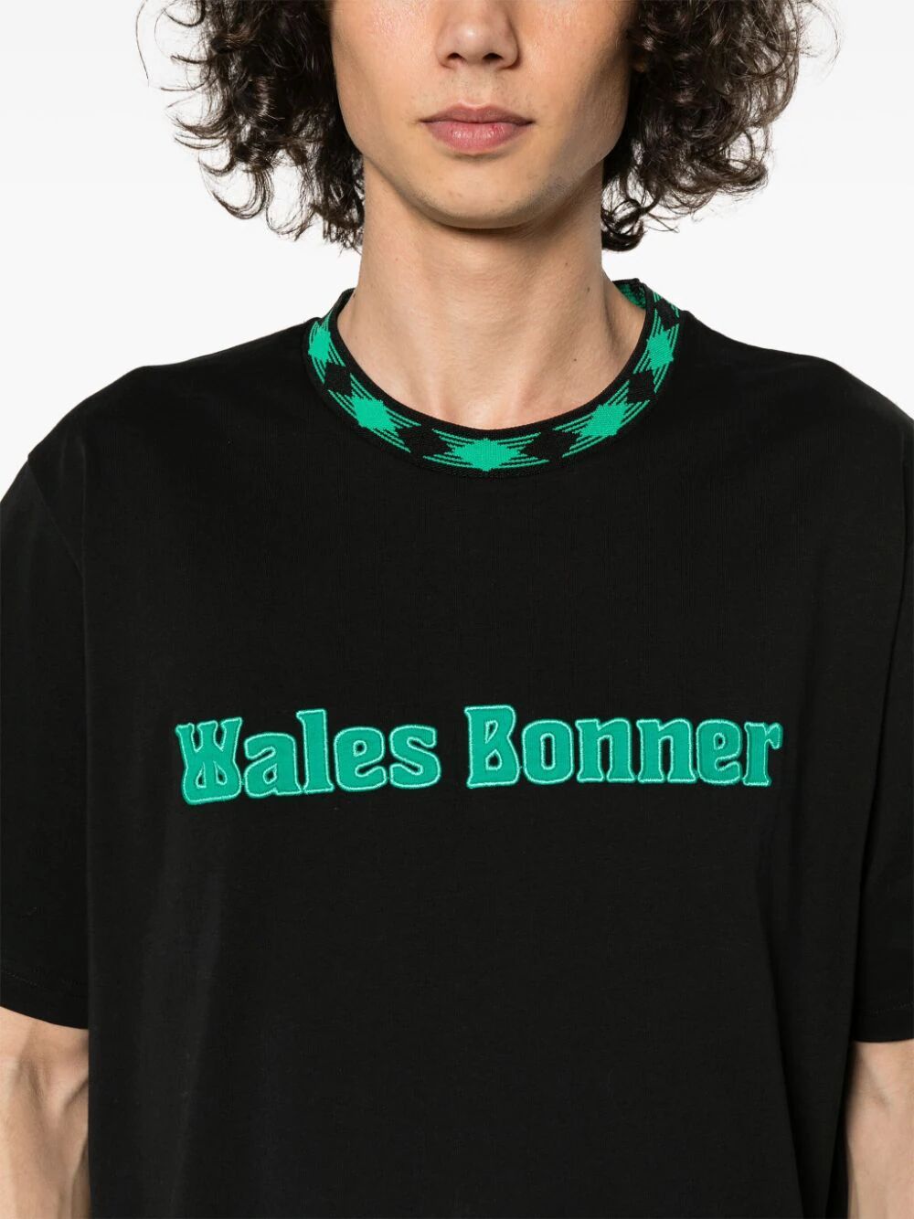 WALES BONNER-LOGO BLACK T-SHIRT-MS24JE16 JE01 900 BLACK