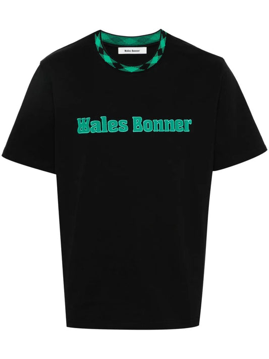 WALES BONNER-LOGO BLACK T-SHIRT-MS24JE16 JE01 900 BLACK