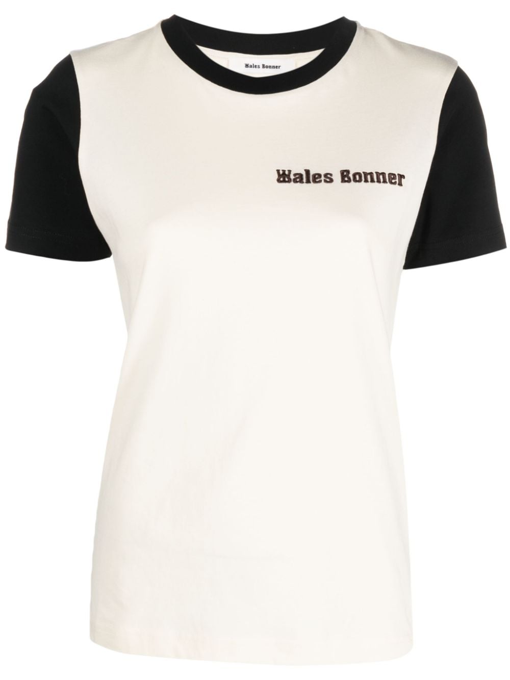 WALES BONNER-MORNING TEE-WA23JE20 JE01 100 BLACK AND IVORY