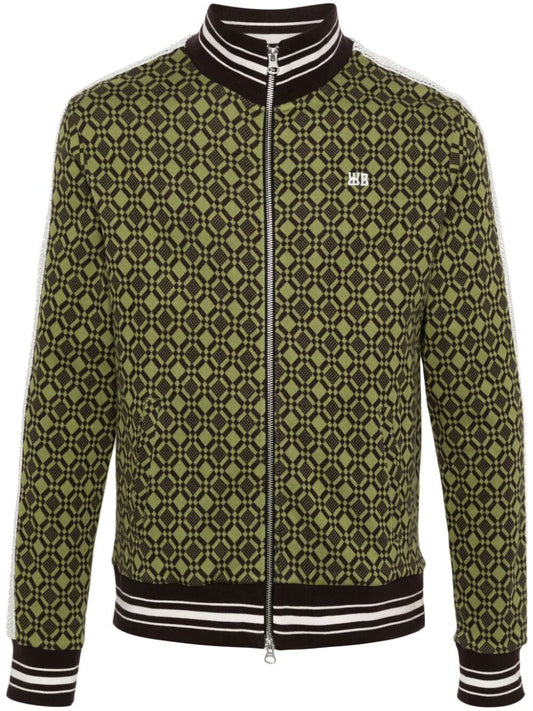 WALES BONNER-POWER TRACK TOP-MS24JE25 JE07 7800 OLIVE AND DARK BROWN