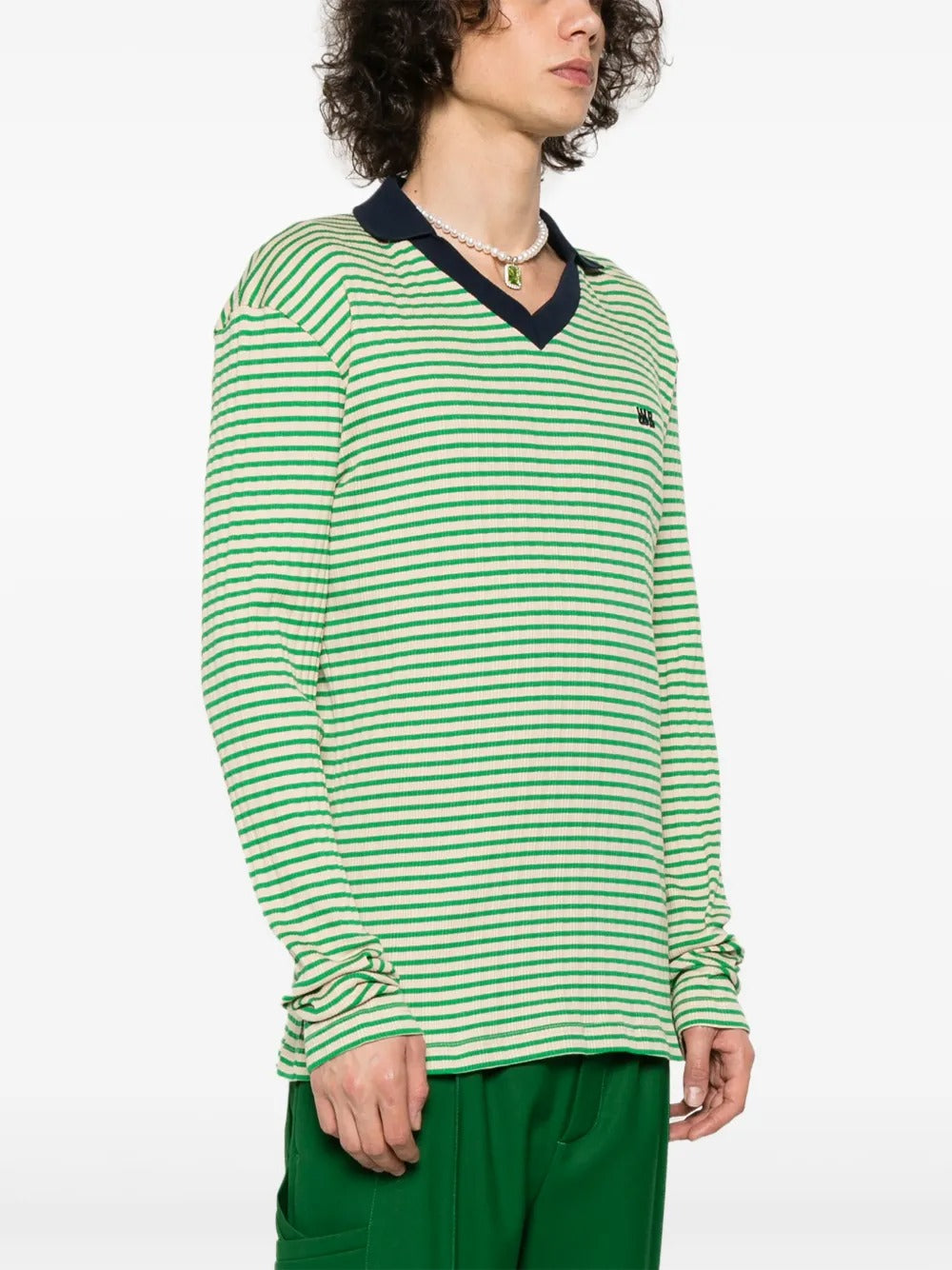 WALES BONNER-SONIC STRIPED POLO-